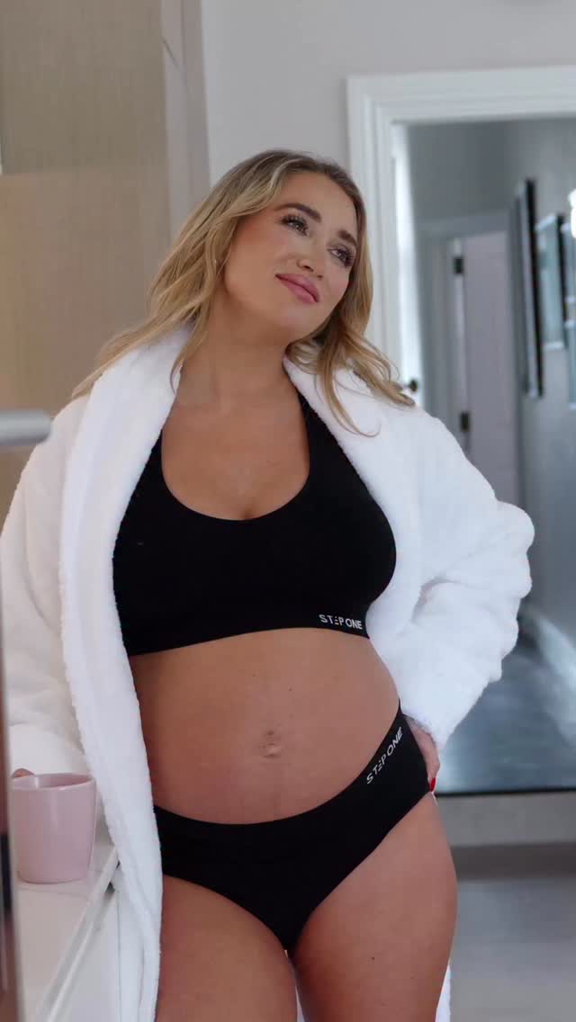 Instagram post by @georgialouiseharrison for Step One. Caption reads: Baby’s nearly here… but @stepone.life’s comfort....