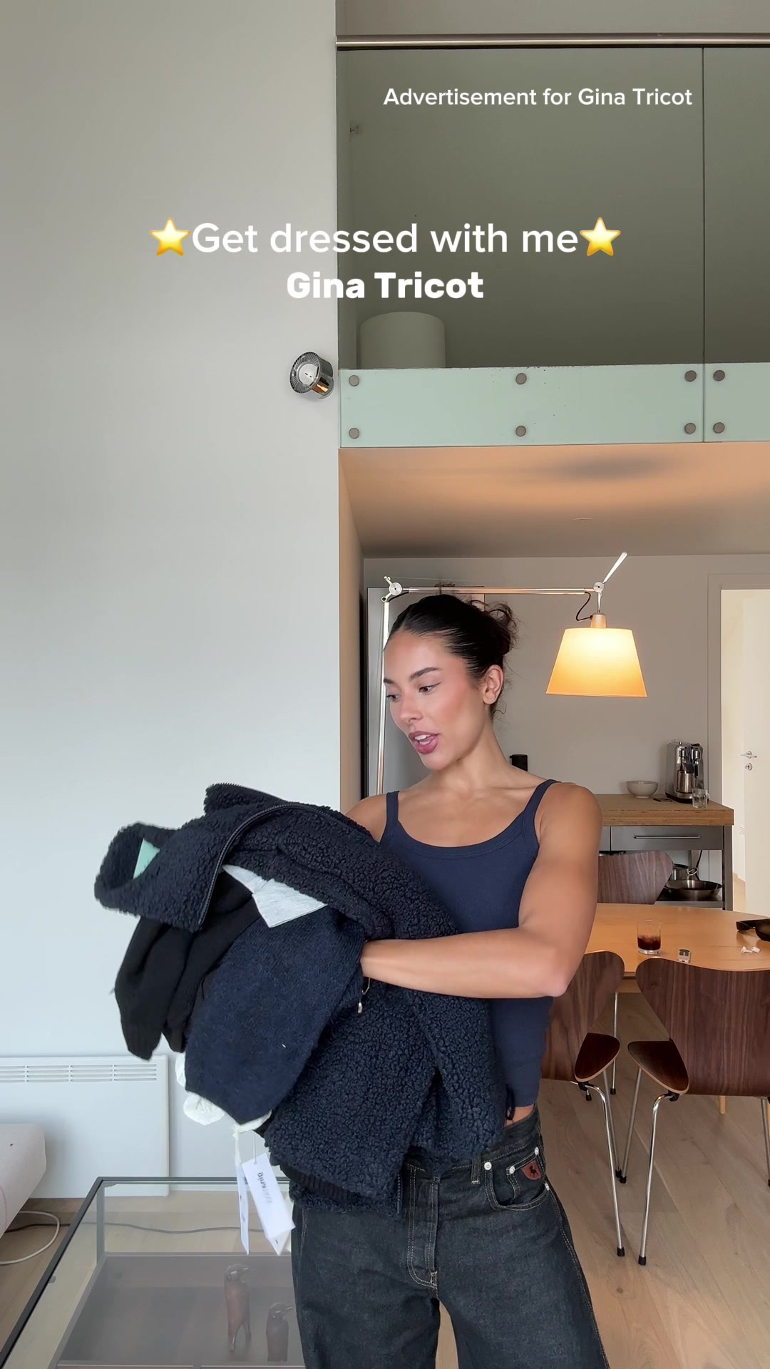 TikTok post by @selinepettersen for Gina Tricot. Caption reads: Advertisement for @Ginatricot ⭐️ Get dressed with....