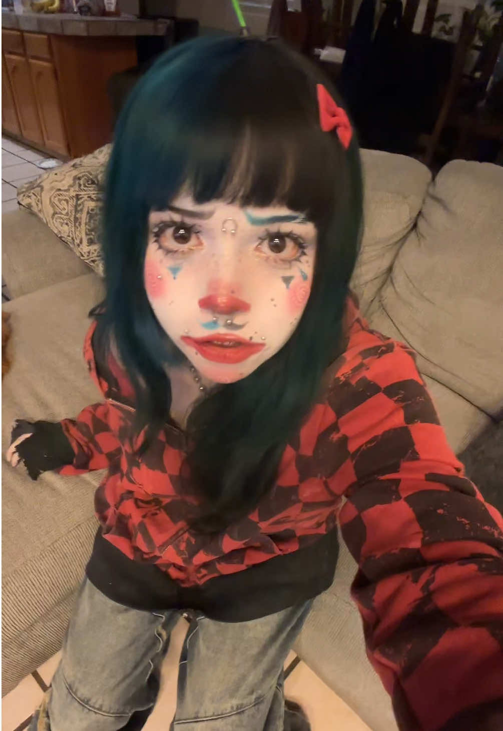 TikTok post by @monstra0.3 for Lunar Tides Hair. Caption reads: Heheh new hair unlocked 💖🤡 shout out @Lunar....