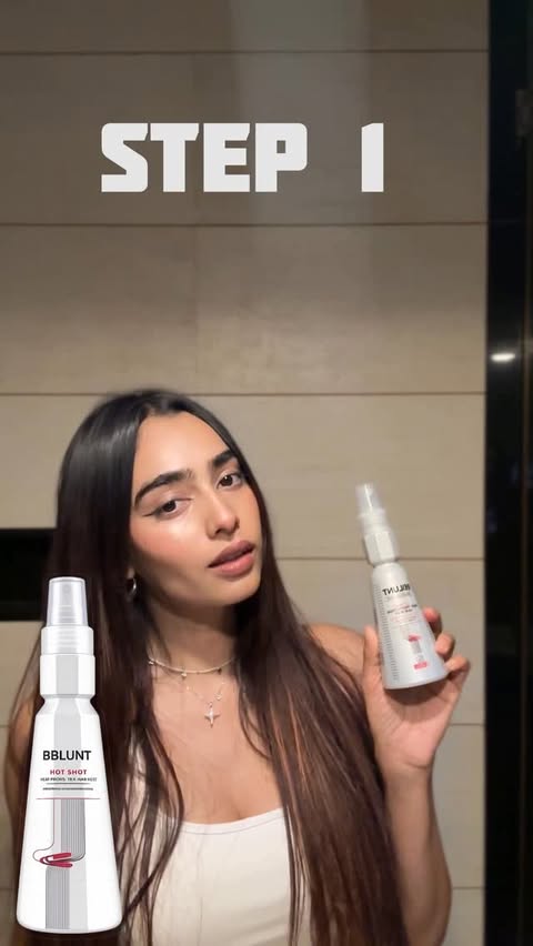 Instagram post by @aynahariss for BBlunt. Caption reads: Good hair days only with the @bbluntindia
Hotshot....