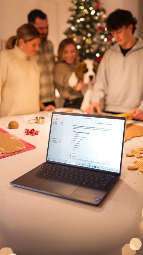 Instagram post by @michaelacoleman for Dell Technologies. Caption reads: #Ad No lines, no stress. Just cocoa, cookies, and....