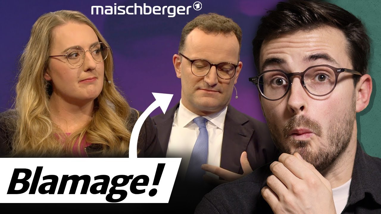YouTube post by @Maurice_Hoefgen for Udemy. Caption reads: Grüne zerstört Jens Spahn bei Maischberger! 🤯.