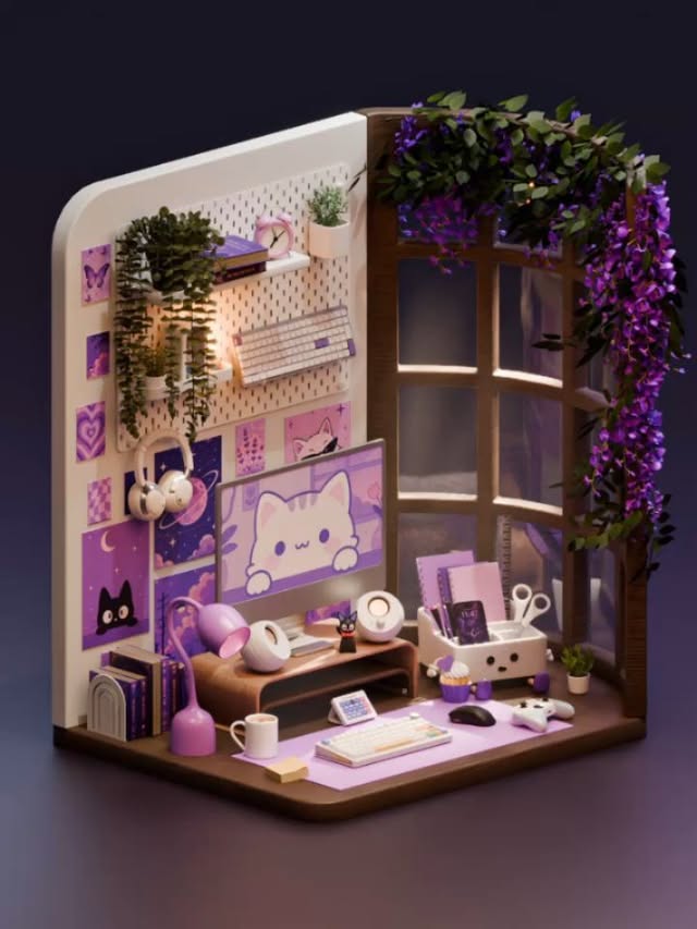 Instagram post by @sysinacgi for Epomaker. Caption reads: A cozy little workspace inspired by the Epomaker....
