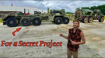 YouTube post by @HunterGoodrich for Huckberry. Caption reads: I Bought an Oshkosh 10x10 and Tried Flat Towing it....