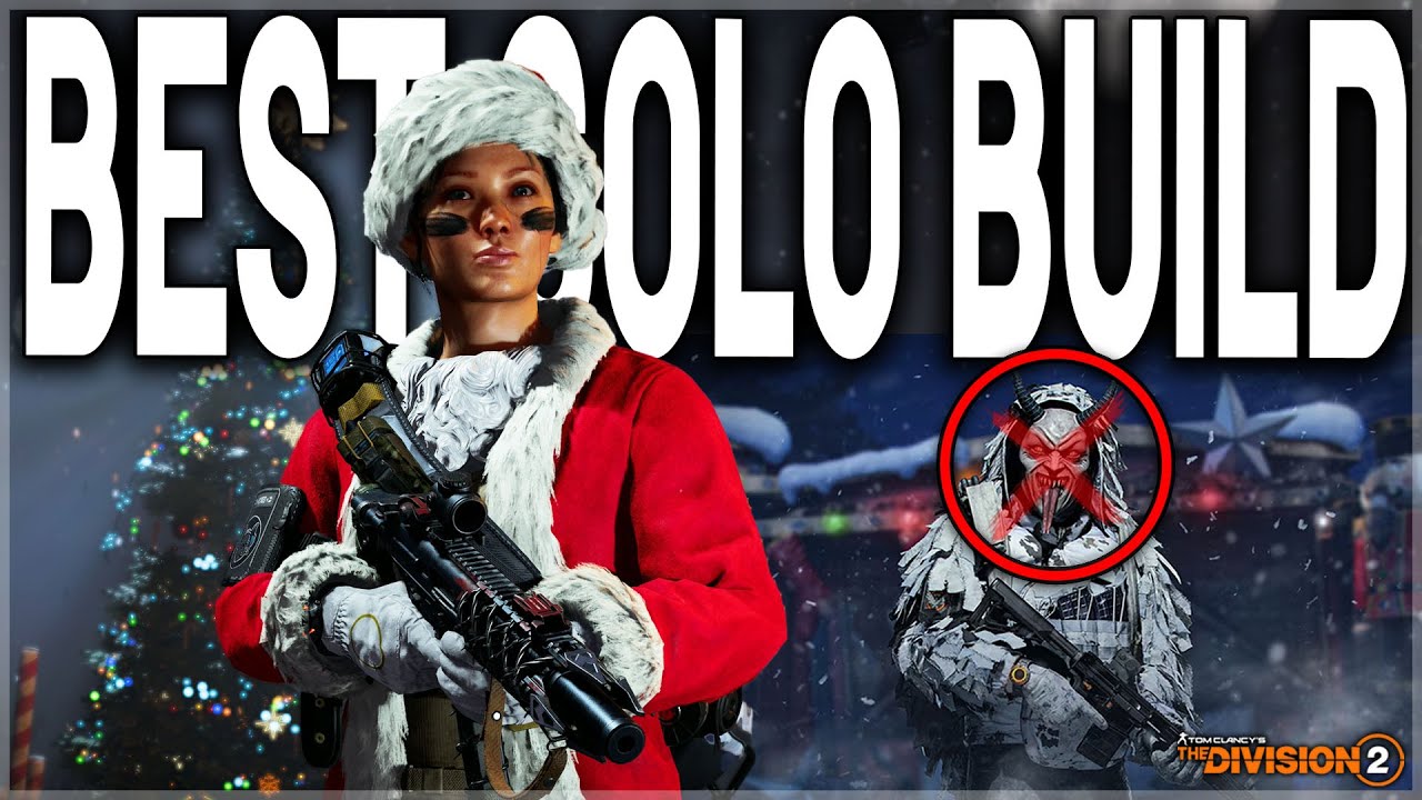 YouTube post by @NothinButSkillz for KontrolFreek. Caption reads: The Division 2 BEST BUILD to SOLO the Krampus....
