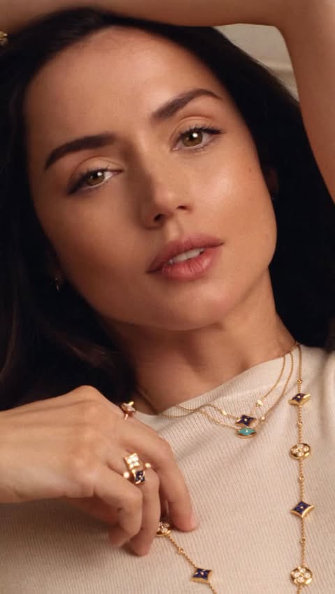 Instagram post by @ana_d_armas for Louis Vuitton. Caption reads: Louis Vuitton Color Blossom. Chromatic expressions....