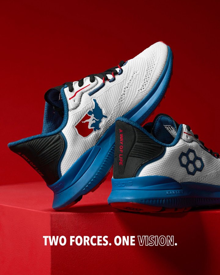 Instagram post by @usawrestling for RUDIS. Caption reads: [...] Shoe for USA Wrestling. @usawrestling x....
