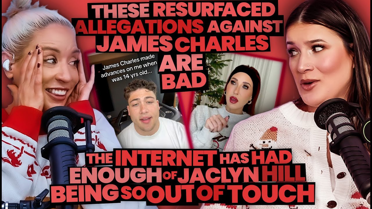 YouTube post by @DoWeKnowThem for 1800 Contacts. Caption reads: Resurfaced James Charles Allegations +Jaclyn Hill....