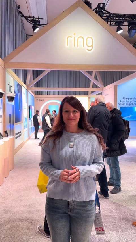 Instagram post by @jennaezarik for Ring. Caption reads: I’m at CES with @ring, and they’re rolling out....