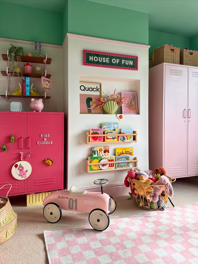 Instagram post by @megmonde for Olli Ella. Caption reads: Newness in Aubrie’s room ✨✨✨

Post contains pr....