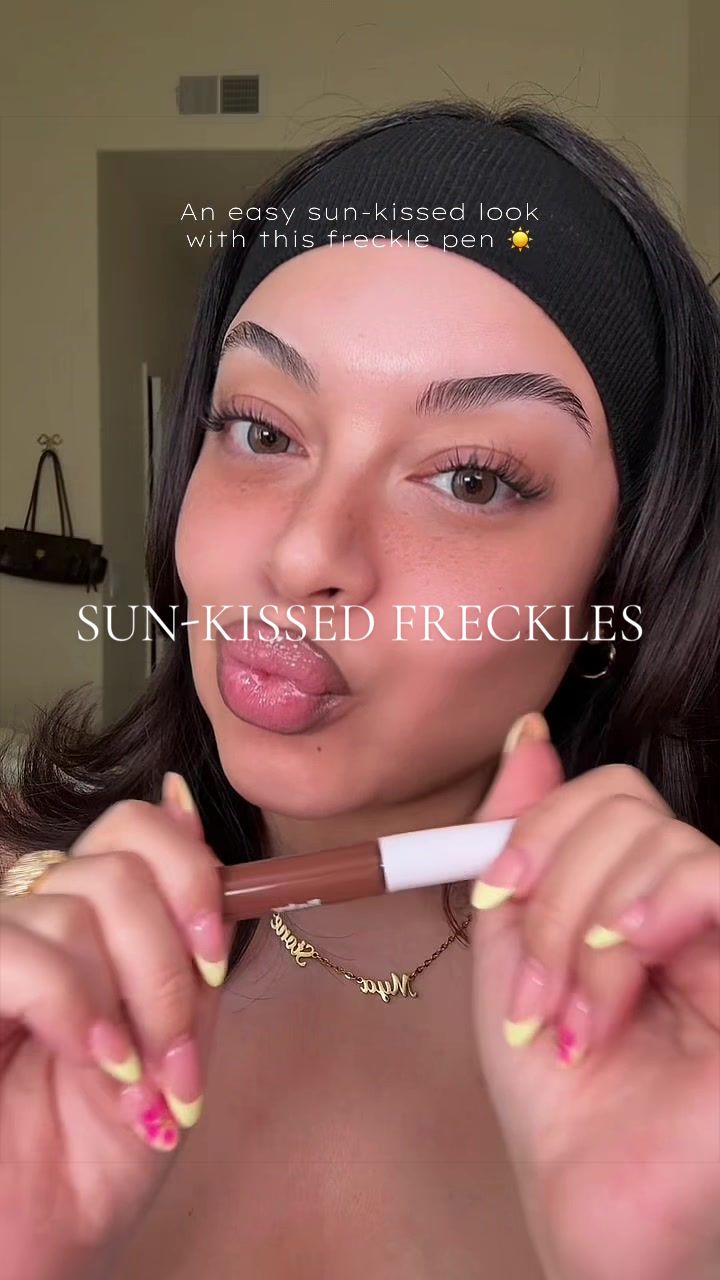 TikTok post by @alice95xo for Babygodewy Beauty. Caption reads: [...] without some faux freckles ☀️....