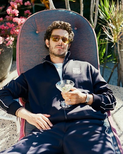 Instagram post by an influencer for MR PORTER. Caption reads: More photos of Adam Brody for @mrporter....