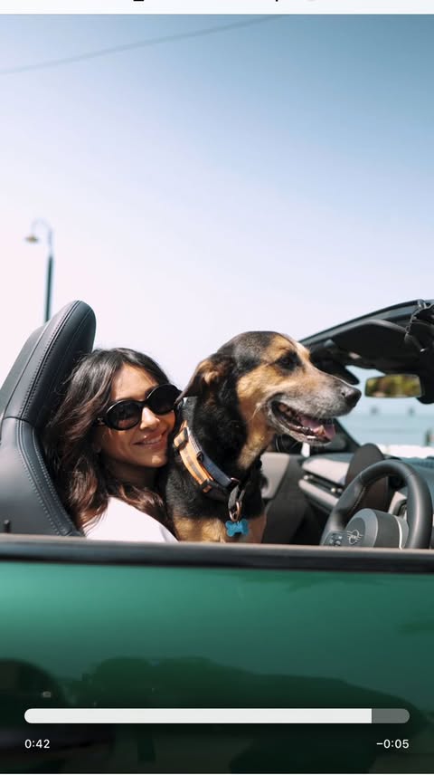 Instagram post by @shibaniakhtar for MINI USA. Caption reads: It starts with a yes. To a drive, to a song, to....