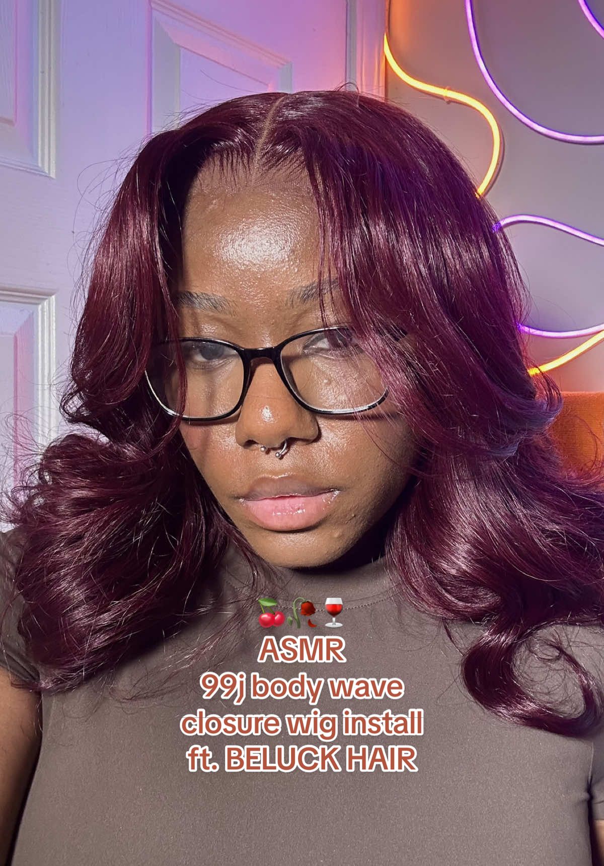 TikTok post by an influencer for Beluck Human Hair. Caption reads: [...] 🤑✨ WIG DETAILS 📌 from: @BELUCK HUMAN HAIR....