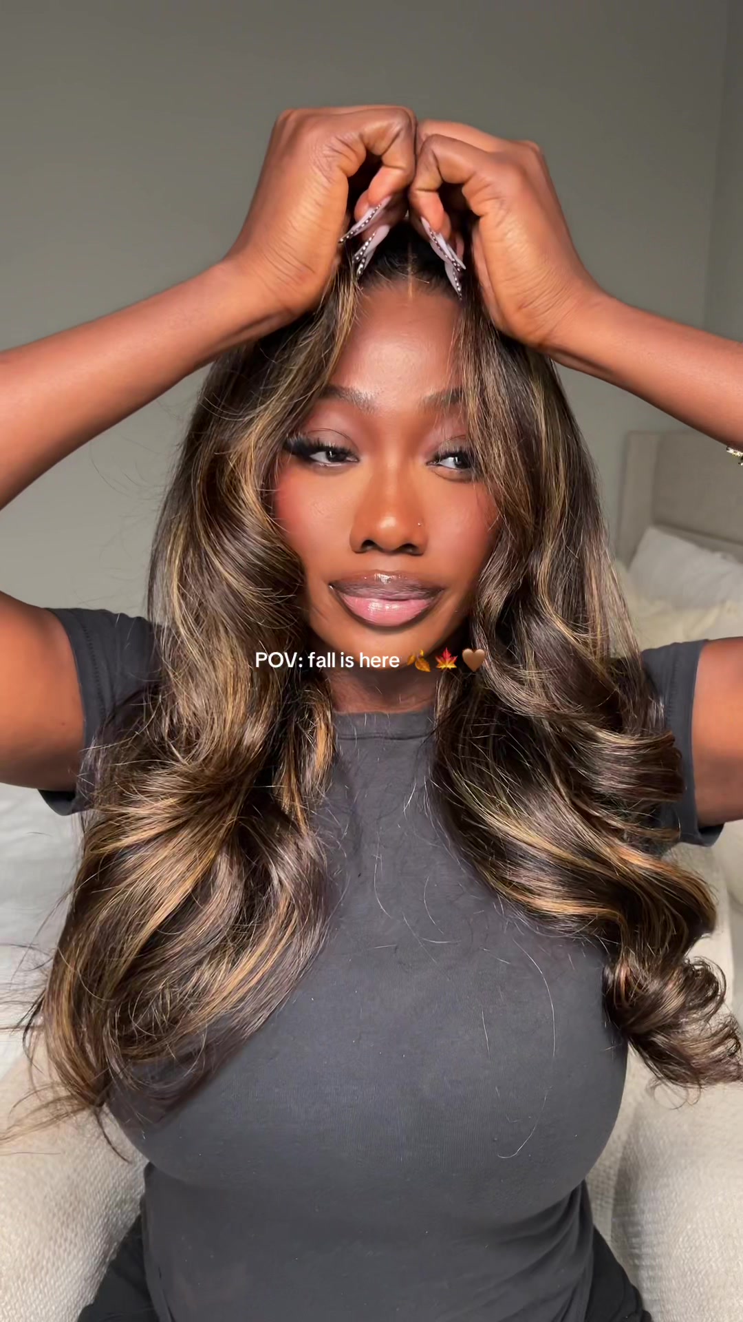 TikTok post by @b0lade for OQHAIR. Caption reads: It’s time for the colors girlies @OQHAIR....