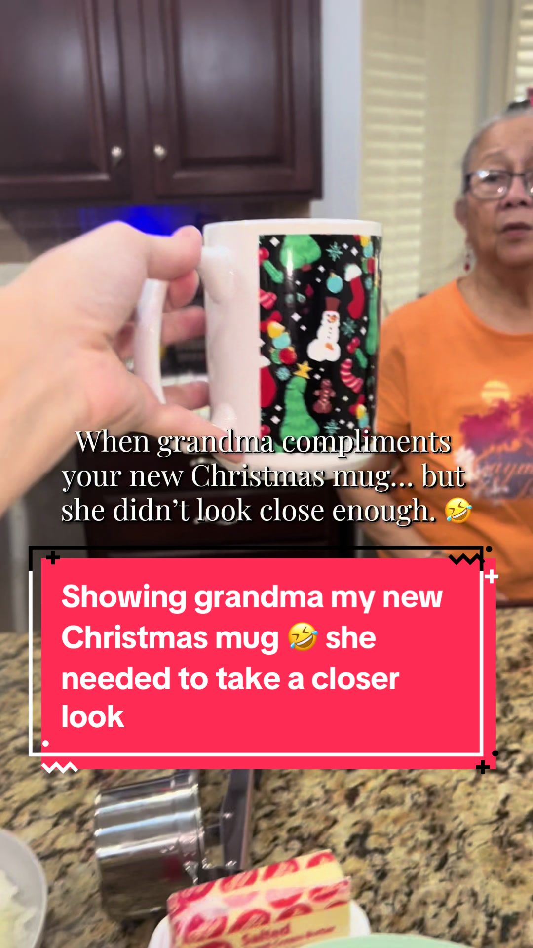 TikTok post by @mamakboymama for LookHUMAN. Caption reads: [...] family member who loves a good laugh.....