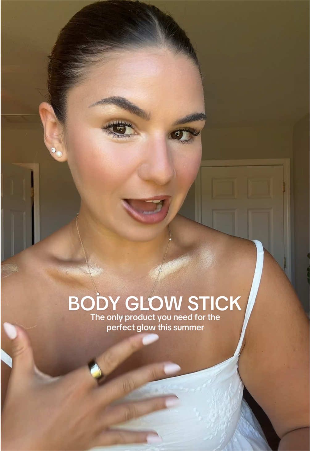 TikTok post by @noelleconforti for DIBS Beauty. Caption reads: [...] the house without putting this on....