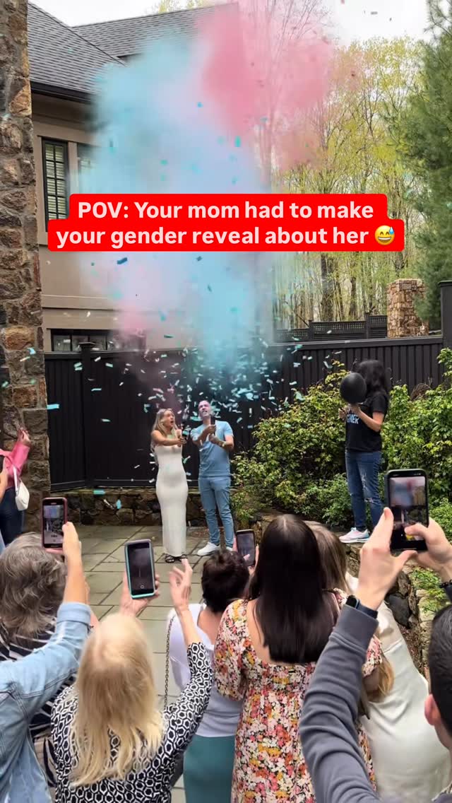 Instagram post by @giannawulff for Whistle. Caption reads: When the gender reveal turns into moms big reveal....
