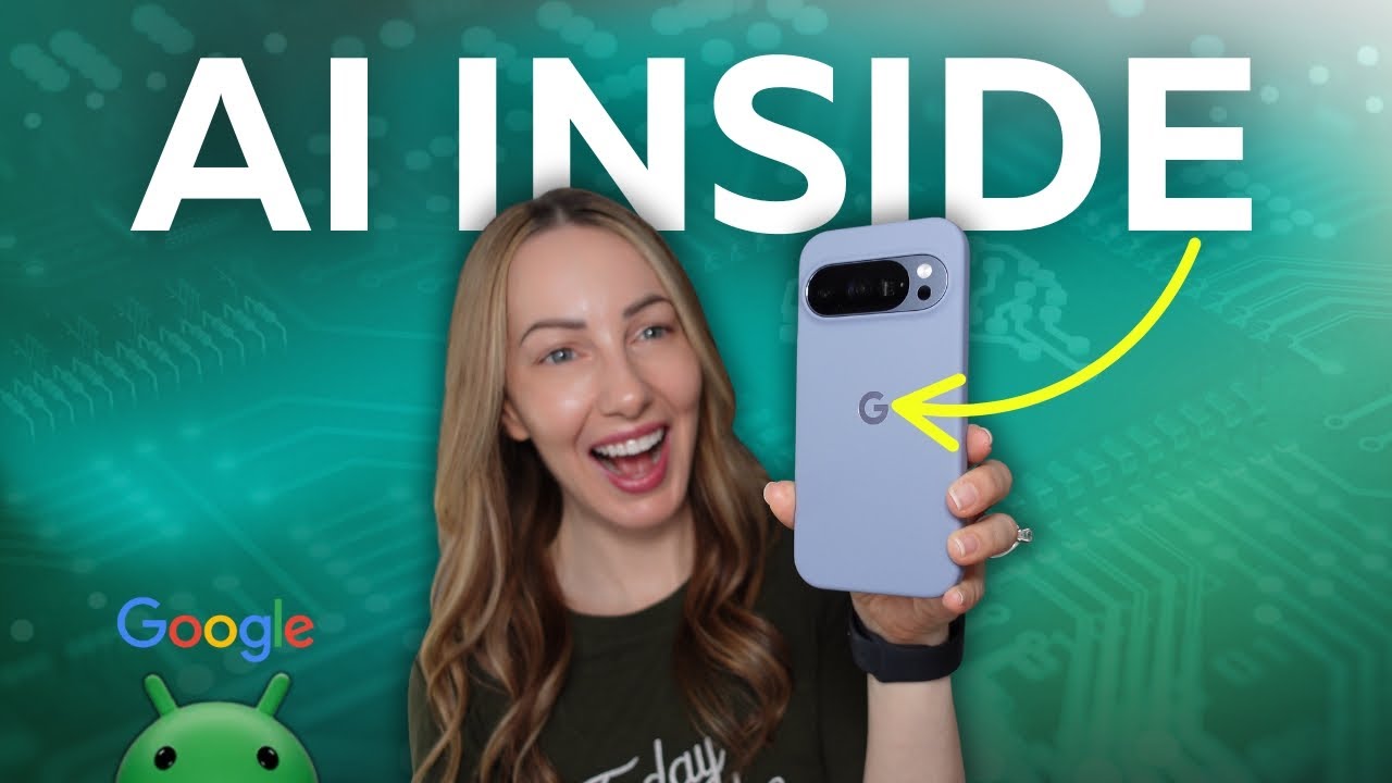 YouTube post by @TasiaCustode for Thinkific. Caption reads: The Best AI Features of Pixel 10 Pro.