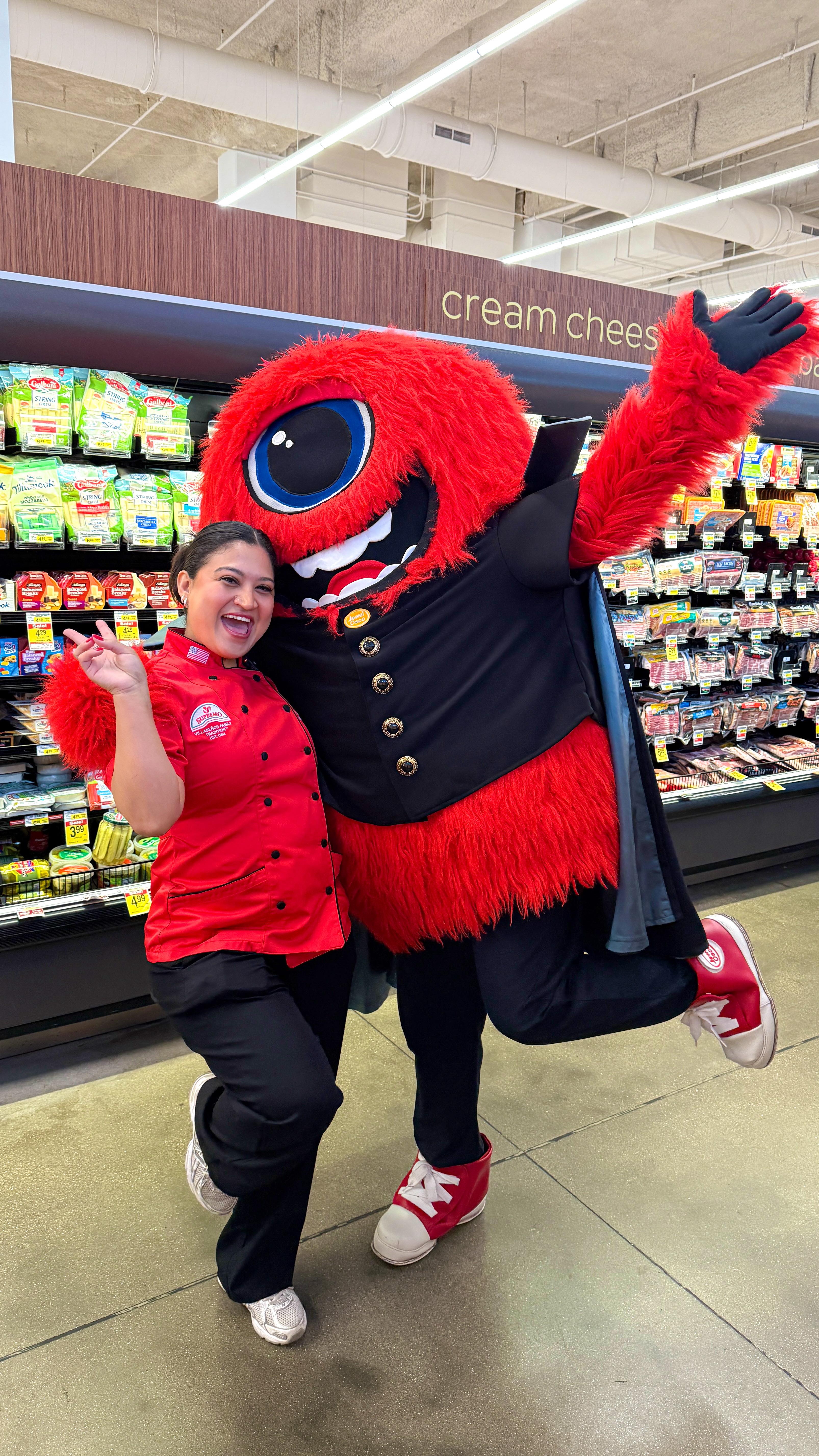 Instagram post by @jewelosco_jojo for Jewel-Osco. Caption reads: What happens when it’s @vvsupremo sampling day at....