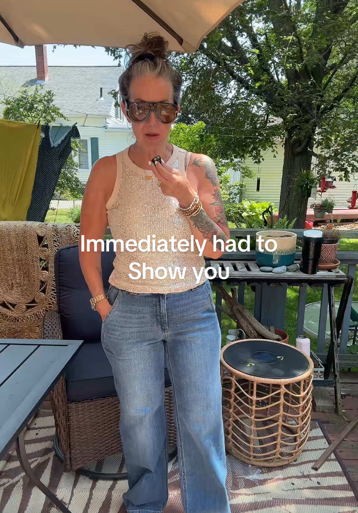 TikTok post by @aestheticaleestyled for Emma Lous Boutique. Caption reads: @Emma Lous Boutique with another pair of the....