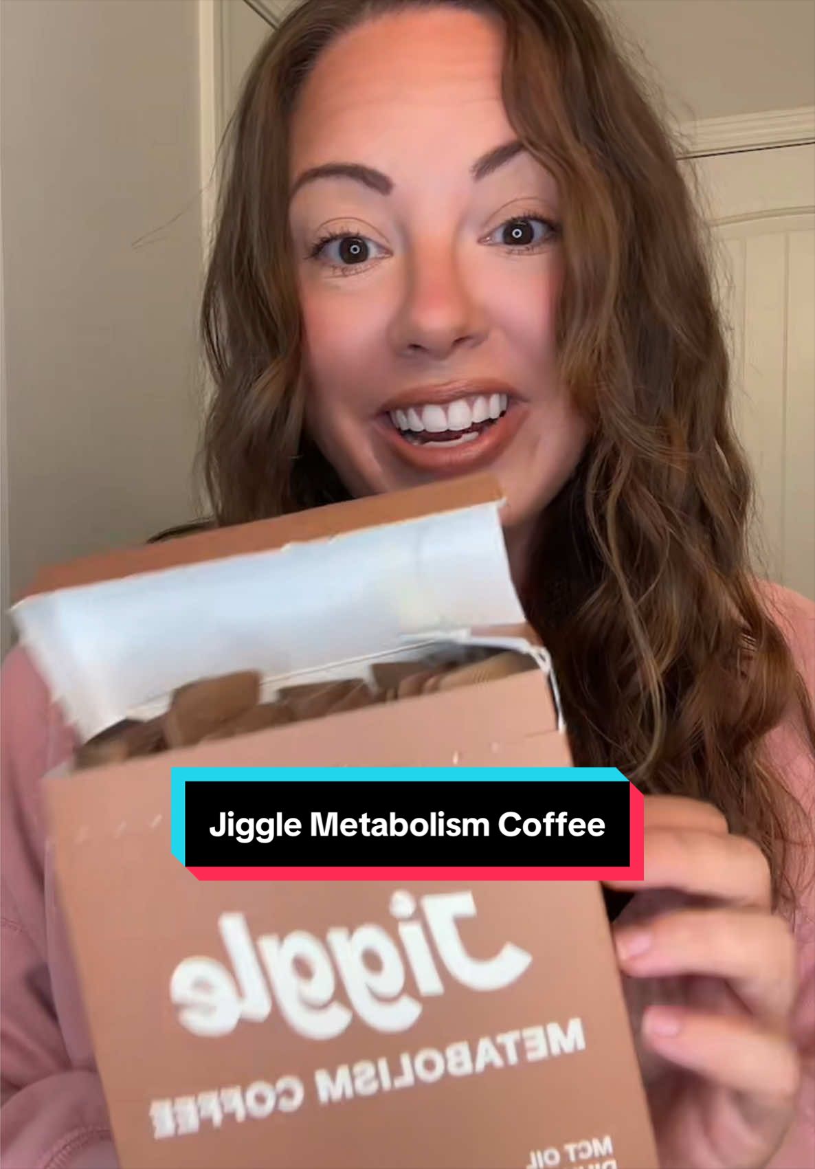 TikTok post by @itshillaryl for Jiggle Coffee. Caption reads: [...] #coffee #health #mctoil #adaptogens @Jiggle....