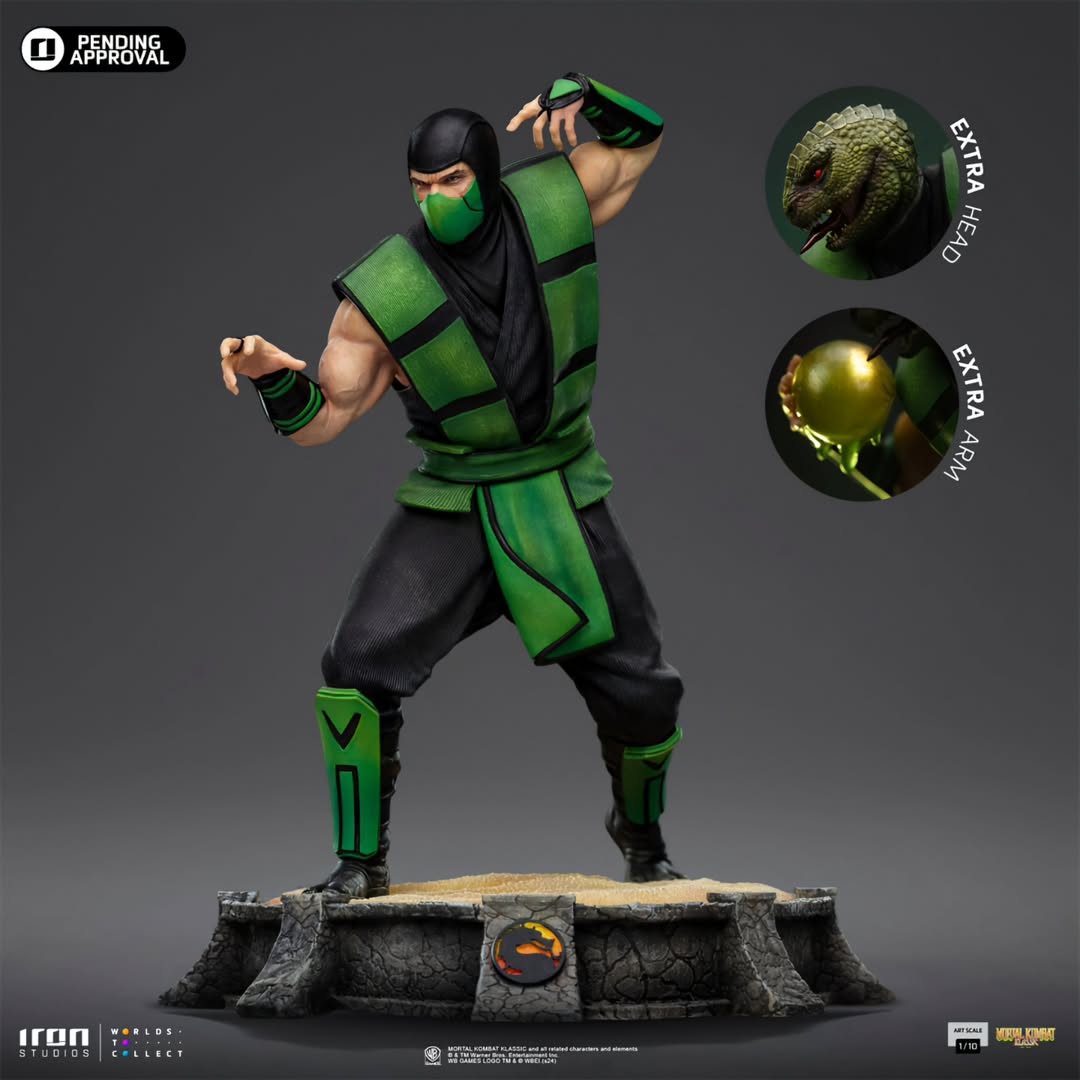 Instagram post by @mkarcadekollection for Iron Studios. Caption reads: [...] - @MortalKombat - Art Scale 1/10- by....
