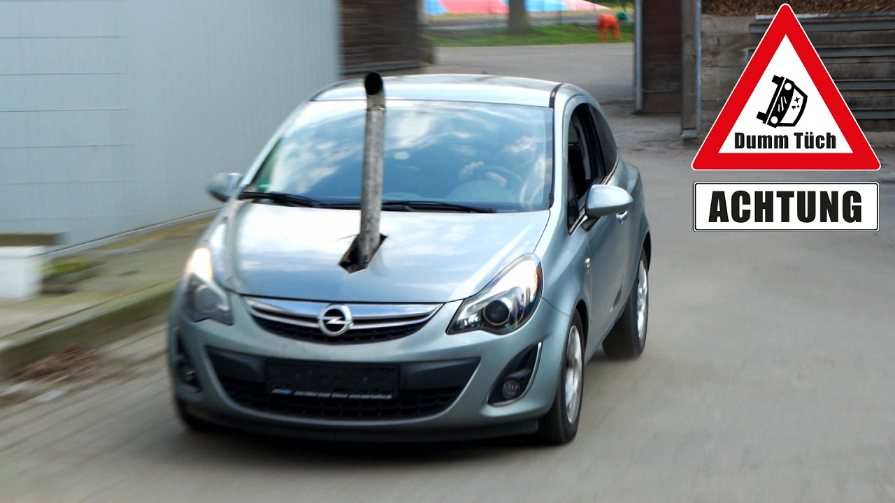 YouTube post by @dummtuech2014 for TM Trade. Caption reads: Exhaust pipe from the hood | Silly cloth.