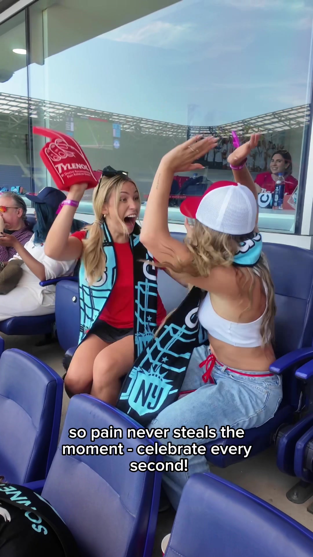 TikTok post by @jessicamacrina for TYLENOL. Caption reads: #tylenolpartner No pain, all love of the game.....