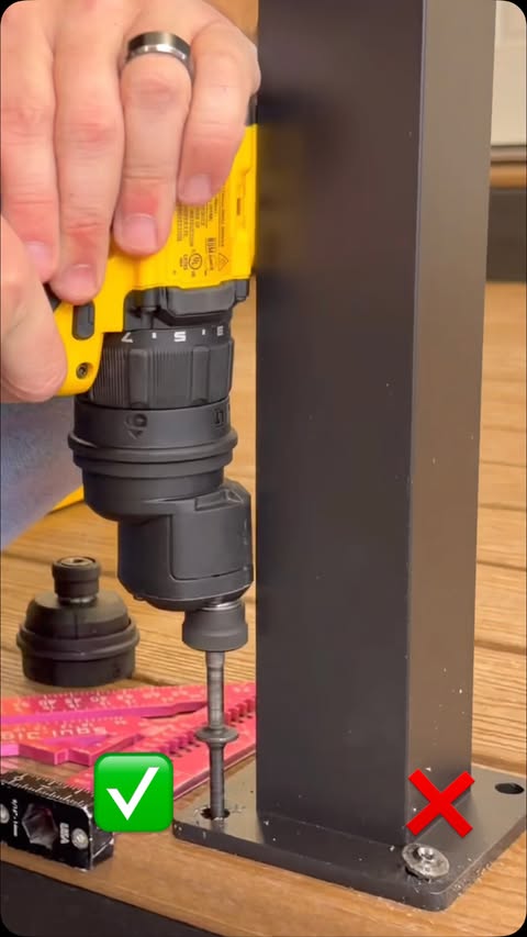 Instagram post by @woodbully for DEWALT. Caption reads: [...] #carpentrytools #tooltips #dewalttough....