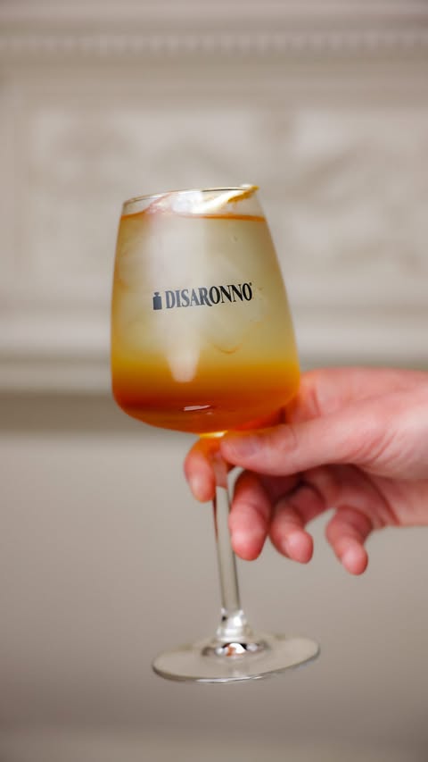 Instagram post by @markafrost for Disaronno. Caption reads: [...] preparation before Sardinia 🇮🇹....