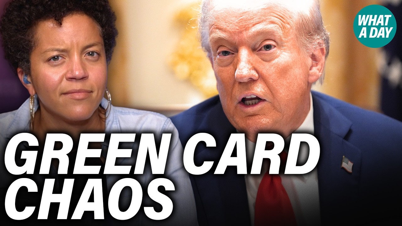 YouTube post by @whatadaypodcast for Wise. Caption reads: Trump Just Made It Nearly Impossible to Get a....