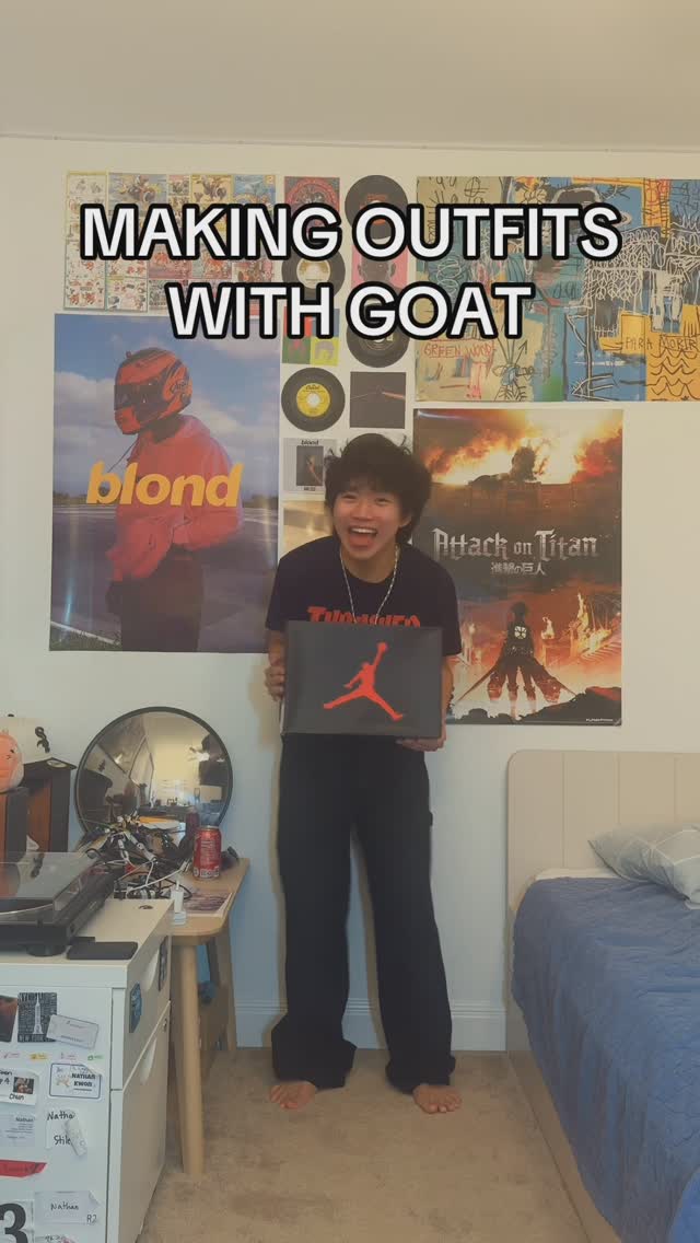 Instagram post by @nkwon.fitss for GOAT. Caption reads: thanks to @goat im not barefoot in this [...].