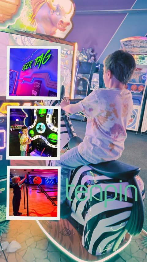 Instagram post by @mummiesrambles for Tenpin. Caption reads: We headed to Tenpin for a game of bowling… and....