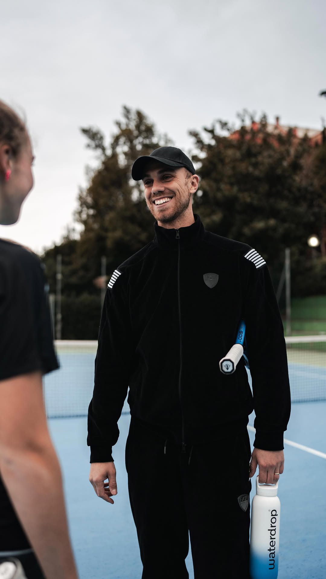 Instagram post by @edoardosantonocito for Waterdrop. Caption reads: Not only for my workouts but also in my coaching....