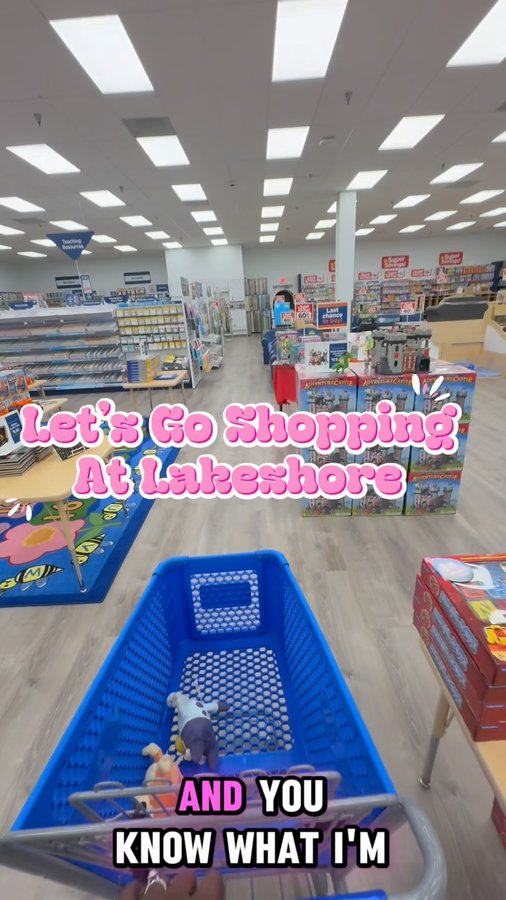 Instagram post by @itssimplyjamaica for Lakeshore Learning. Caption reads: Happy Teacher Appreciation Week! Let’s go shopping....