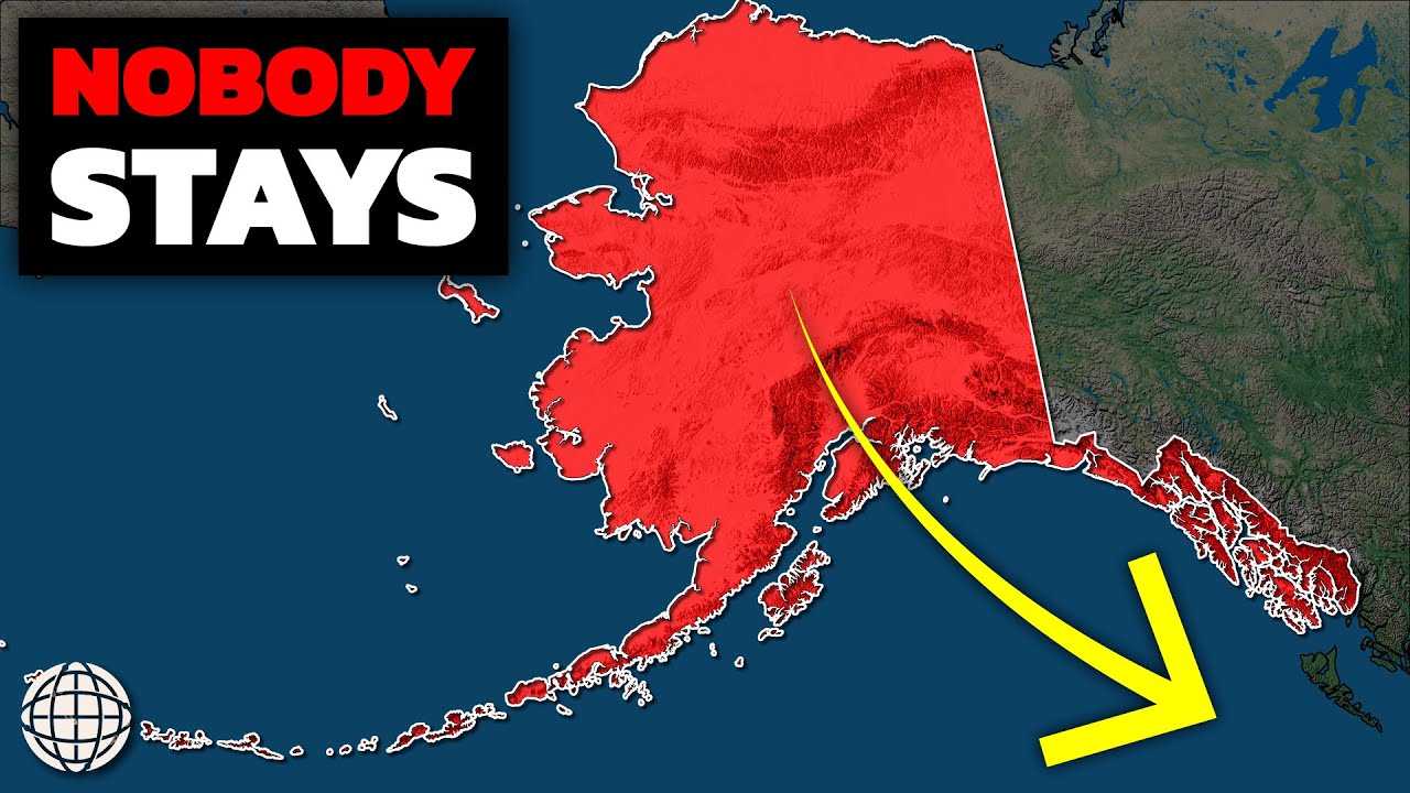 YouTube post by @GeographyByGeoff for Envato. Caption reads: Why Living In Alaska Has Become Impossible.