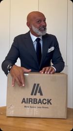 Instagram post by @contessiluigi for Airback. Caption reads: With AIRBACK more space, less stress! Buy it on....