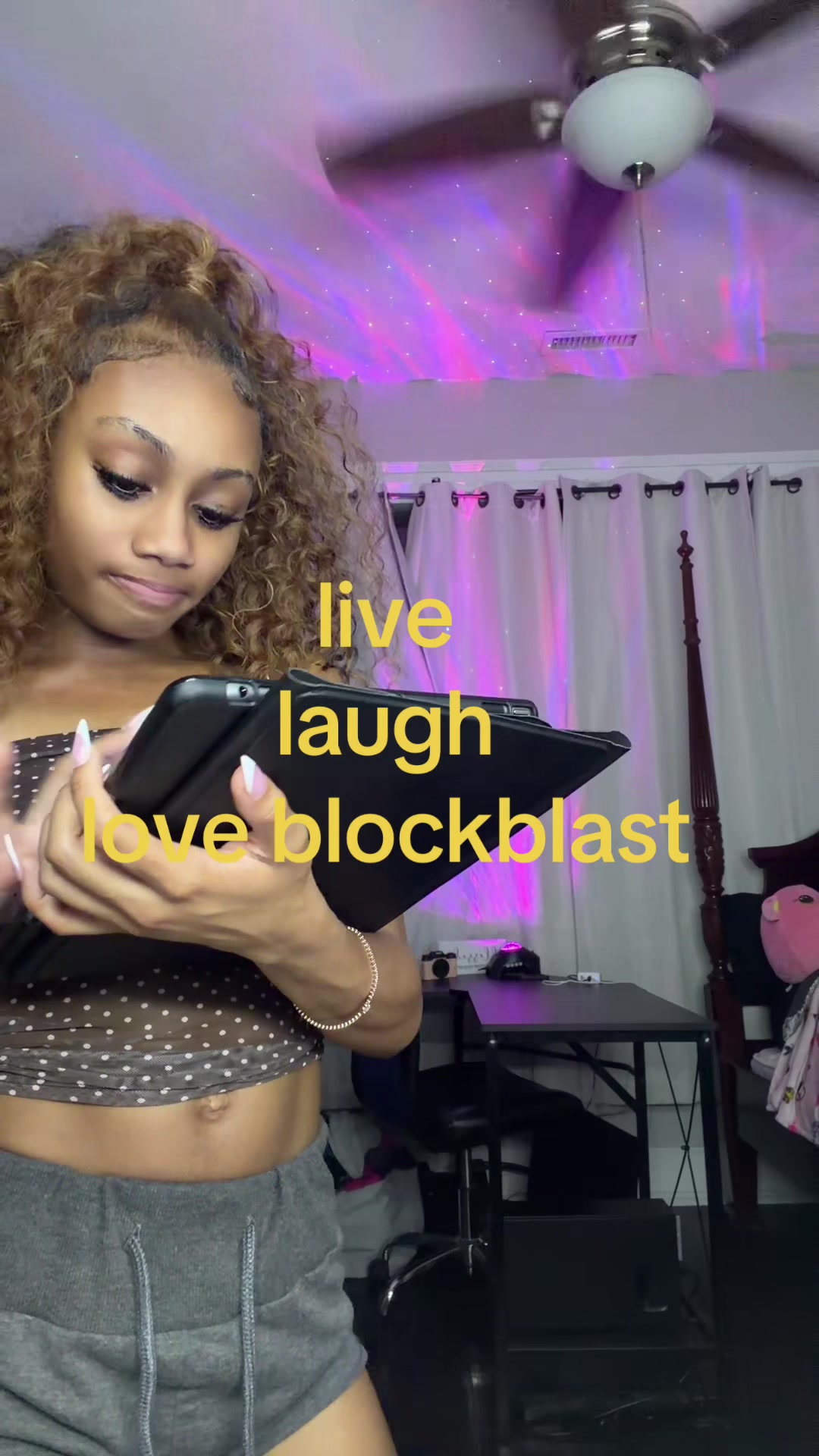 TikTok post by @lynnspokenpoetry for Block Blast. Caption reads: i was crashing out but i love block blast!!....