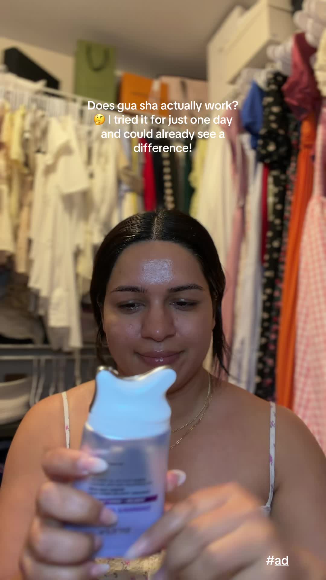 TikTok post by @momentswithsulo for ANUA Skincare KR. Caption reads: The Anua Gua Sha Cream combines a massage cream....