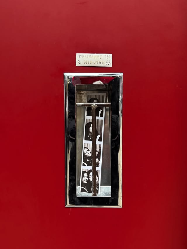 Instagram post by @oldfriendphotobooth for Free People. Caption reads: The most recognizable photo strip in NYC is now....