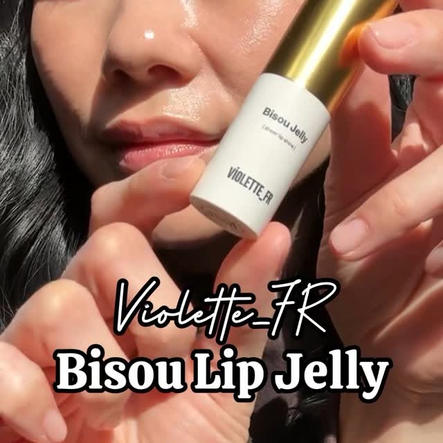 Instagram post by @glowwithjules for Beautytap. Caption reads: The Violette_FR Bisou Lip Jelly is like a lip balm....