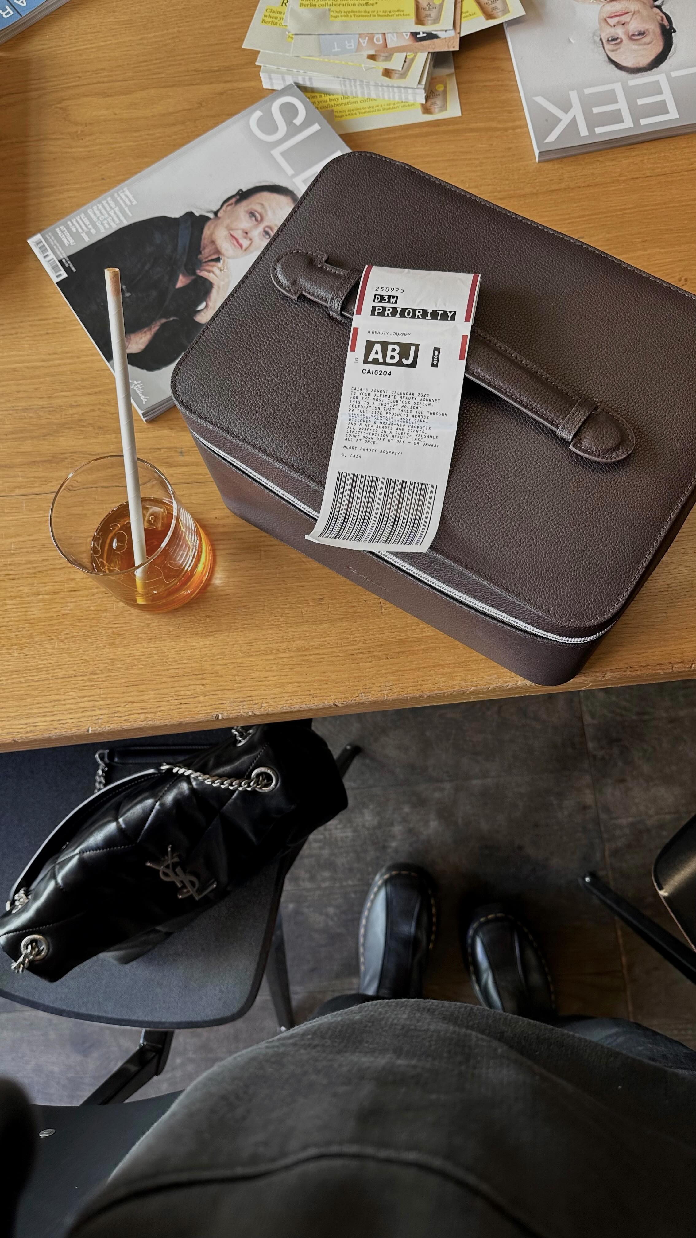 Instagram post by @natasha.divo for CAIA Cosmetics. Caption reads: @caiacosmetics advent calendar 2025 is here 🤎✨....