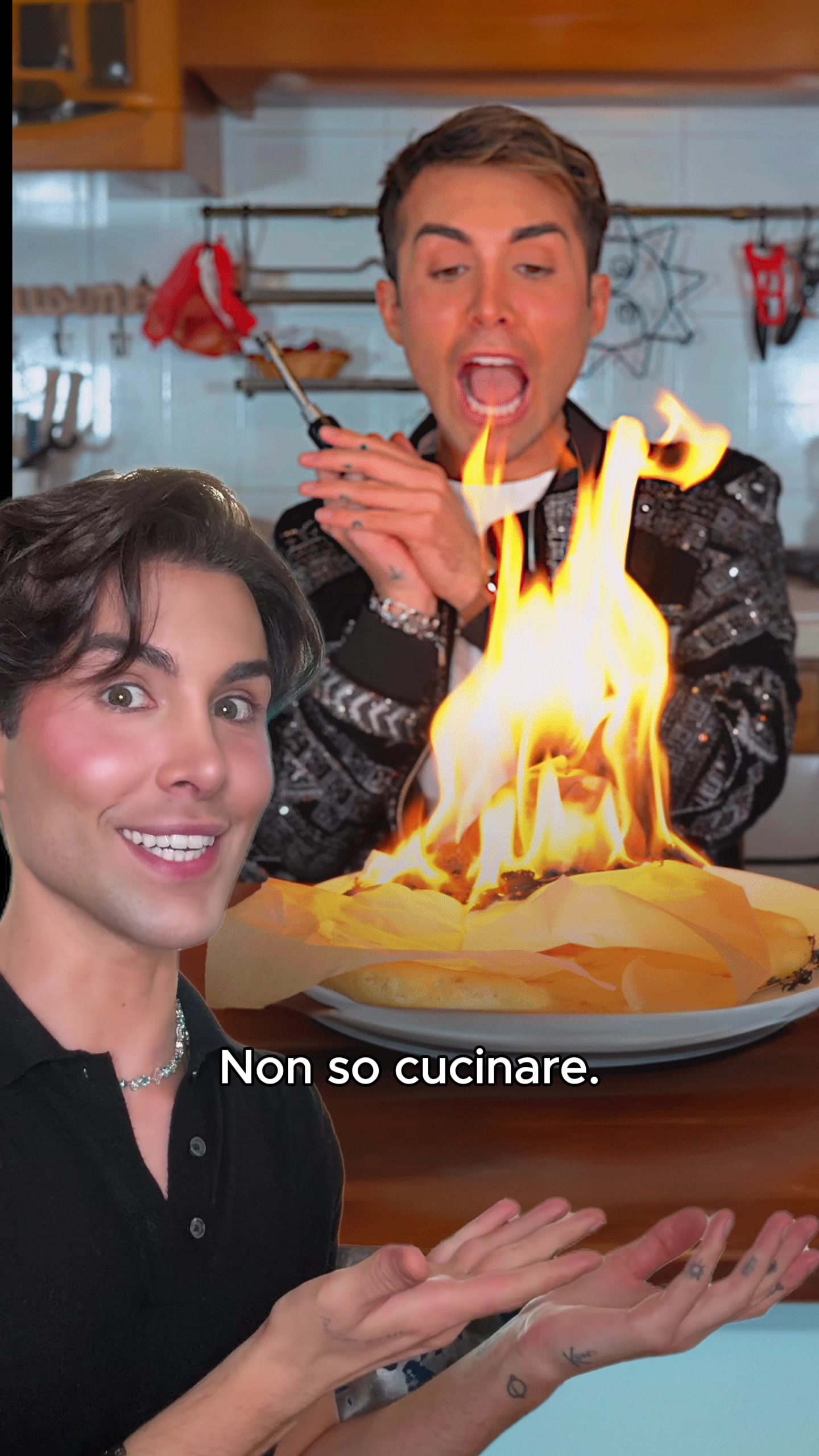 TikTok post by @gianmarcozagato for Amazon Music. Caption reads: Io non so leggere ma il problema non si pone....