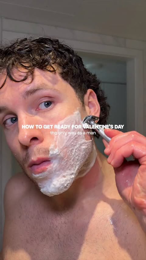 Instagram post by @drew.hallgrimson for CeraVe. Caption reads: [...] as a man for Valentine’s day using....