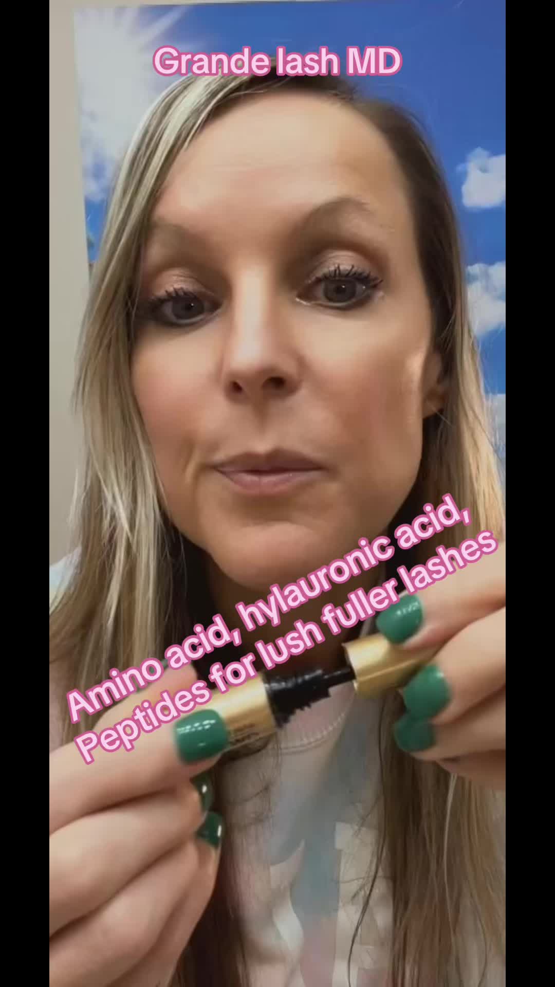 TikTok post by @hollylovescoffee3 for Grande Cosmetics. Caption reads: @Grande Cosmetics #grandecosmetics#grandela [...].