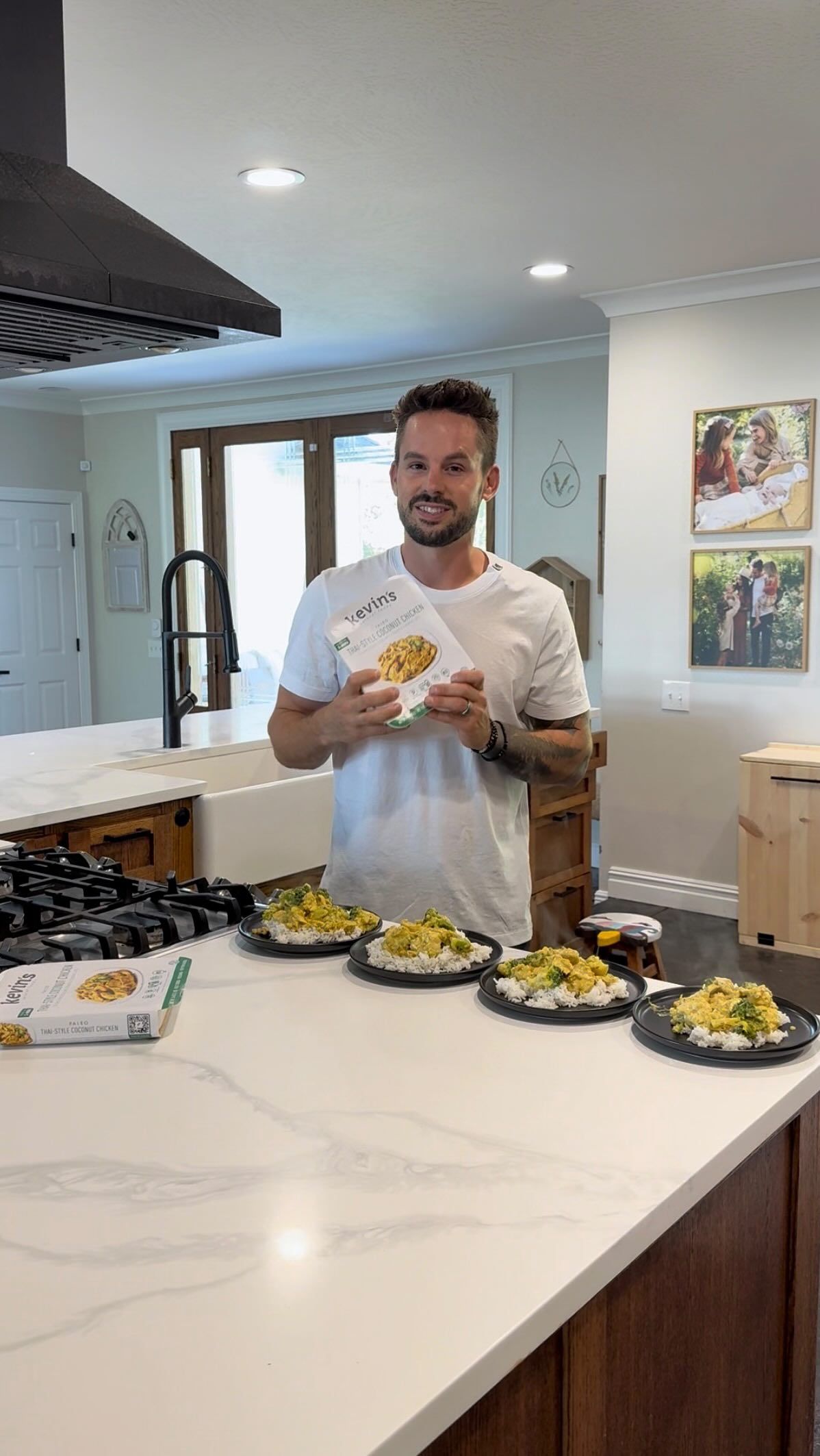 Instagram post by @dadsocial for Kevins Natural Foods. Caption reads: Whether we want a quick dinner before we head out....