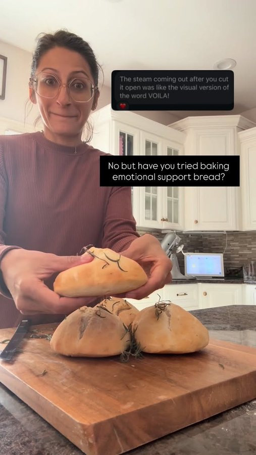 Instagram post by @mamajotes for KitchenAid. Caption reads: Hey, it’s still me — I just bake bread now....