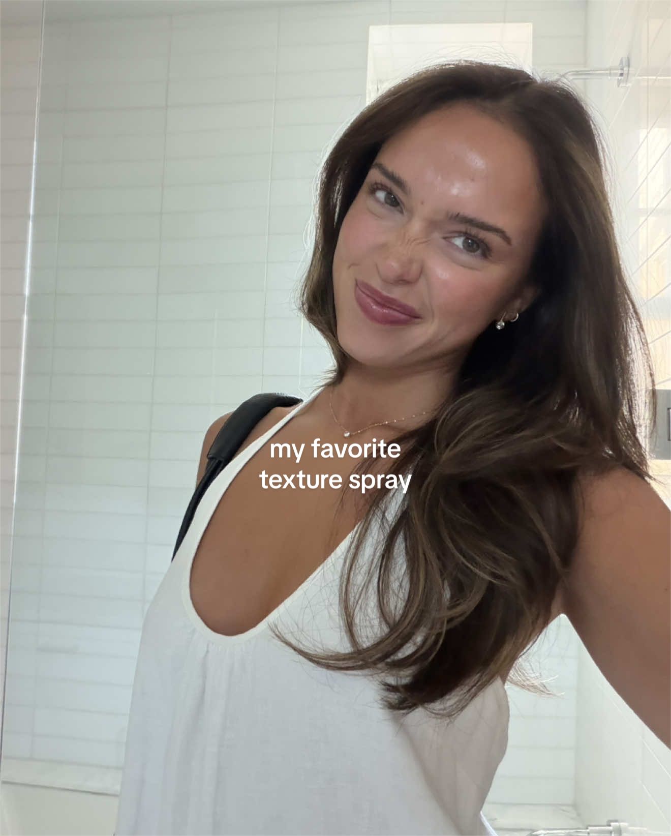 TikTok post by @leahleclerccc for Color Wow Hair. Caption reads: [...] #grwm #ad #colorwow @Color Wow Hair.