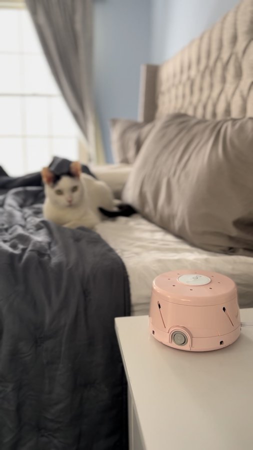 Instagram post by @mommaandmeow for Yogasleep. Caption reads: #ad Better sleep is possible for the whole family....